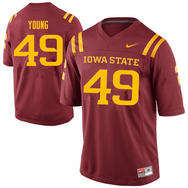 Men #49 Caleb Young Iowa State Cyclones College Football Jerseys Sale-Cardinal